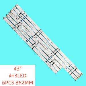 DX- 578-6pcs 4+3lamp New LED Backlight Strip for LG 43 inch TV 43LX300C-CA LF51-FHD-A HC430DUE COB 43LH51_FHD A SSC_43inch_FHD 43LJ515V